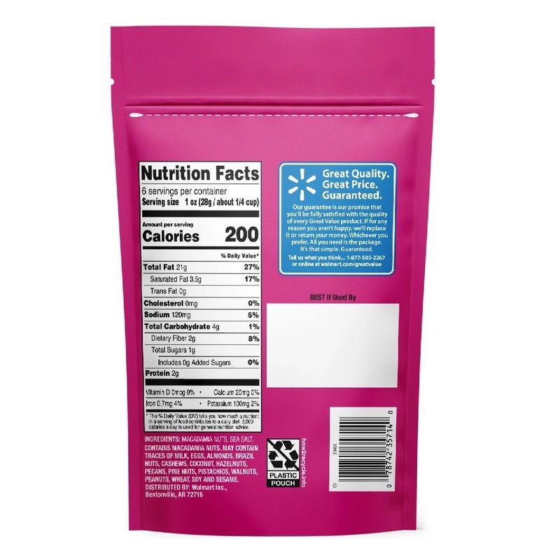 Dry Roasted Salted Macadamia Nuts 6 oz Resealable Bag Fresh Premium Quality gallery