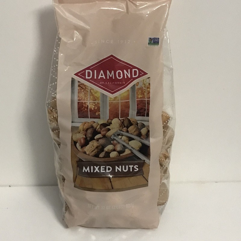 Diamond of California 2 lbs. Raw in Shell Jumbo Mixed Nuts Pecans Walnuts +More