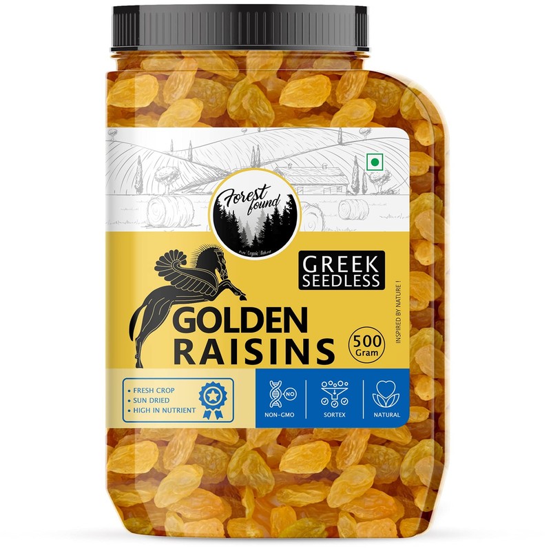Forest Found Golden Seedless Raisins 500g | Dried Kishmish No Seeds