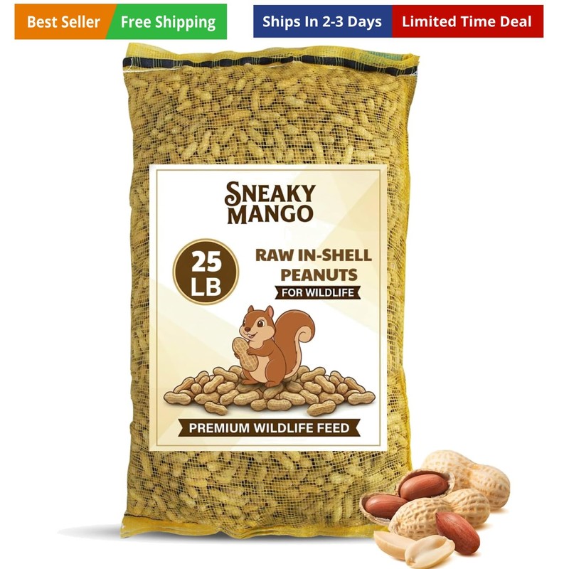 Quality- 25 Pound Raw Peanuts in Shell – All-Natural Food for Squirrels, Deer...