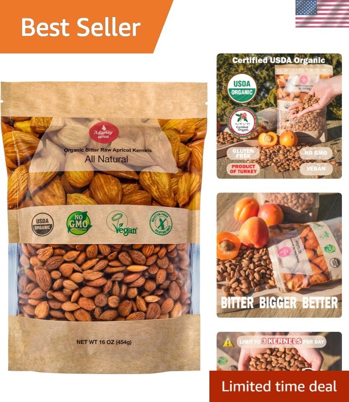 Natural Bitter Apricot Kernels 16oz – No Preservatives, Organic Goodness