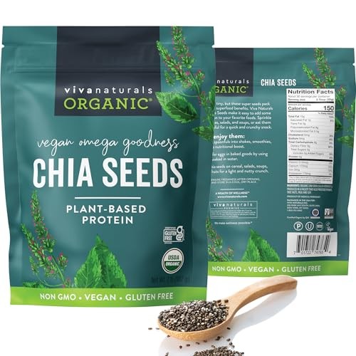 Viva Naturals Organic Chia Seeds, 2 lb (907 g) Assorted Flavor Names , Sizes