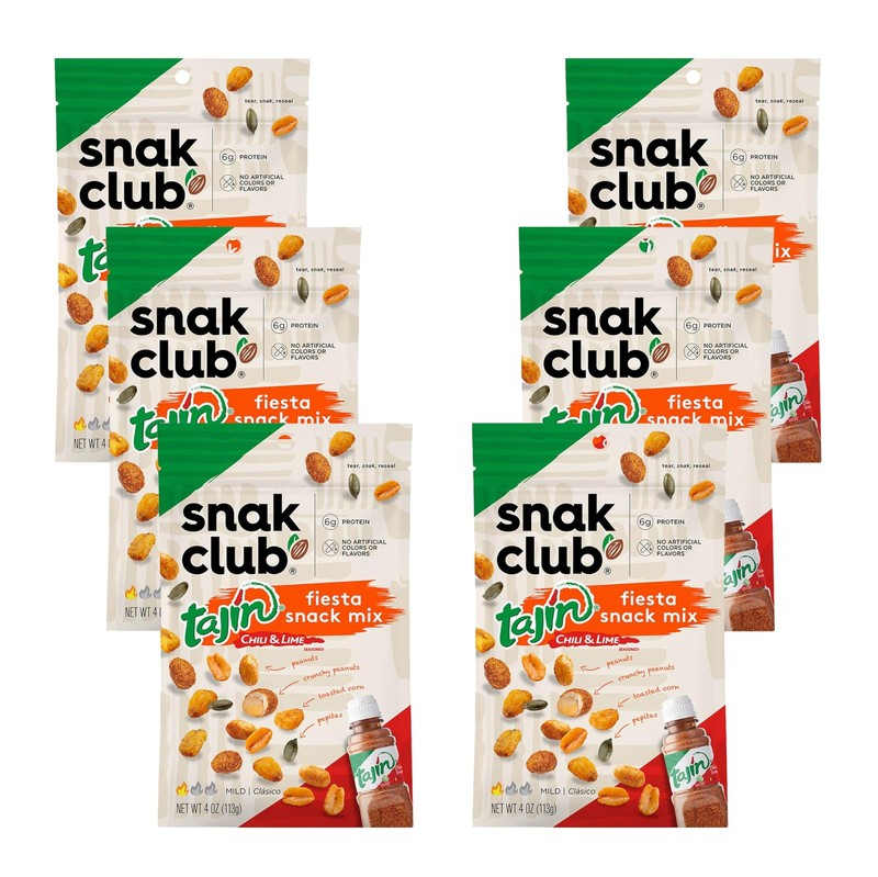 Snak Club Tajin Fiesta Snack Mix, Peanuts, Crunchy Peanuts, Toasted Corn, and…
