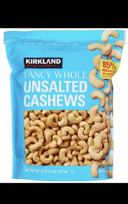 Kirkland Signature Unsalted Cashews Whole Fancy Premium Quality , 2.5 Pounds