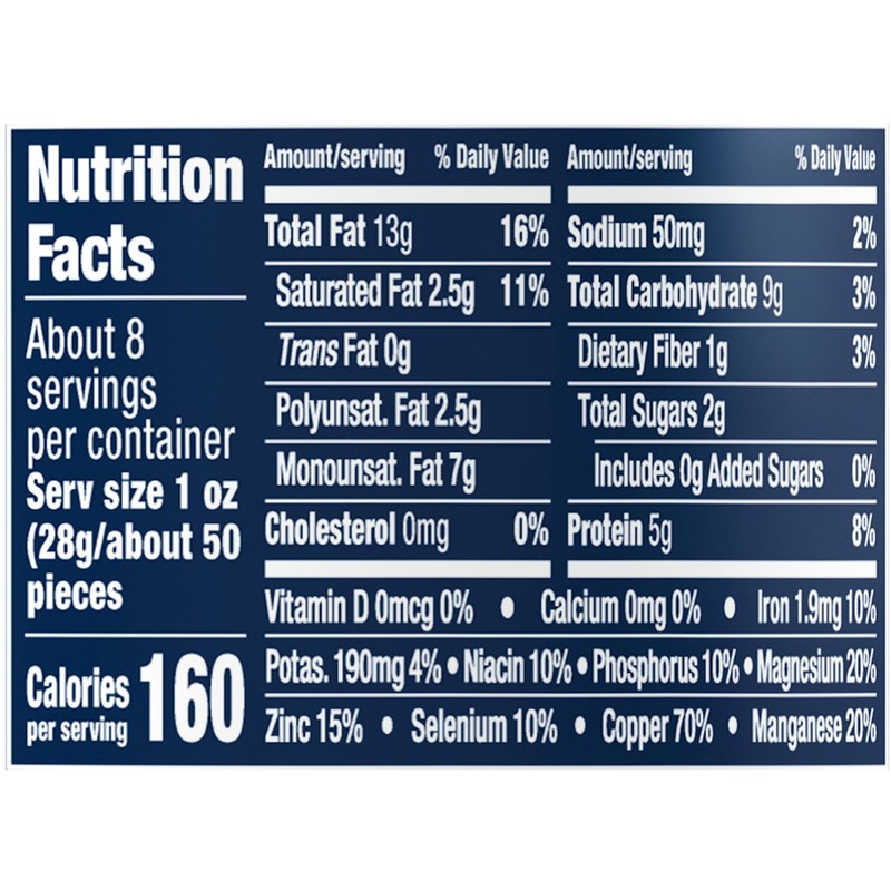 Lightly Salted Cashews Roasted Nut Halves Pieces Plant Protein 8oz Canister Part gallery