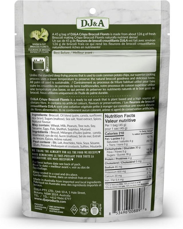 2-Pack DJ&A All Natural Broccoli Florets Snack | Non-GMO, Kosher, Plant-Based | gallery