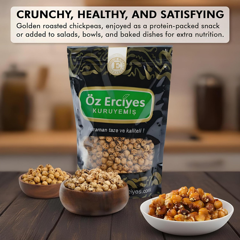Roasted Chickpeas Snack – Crunchy Garbanzo Beans, Healthy Bean Snack, Crispy Chi gallery