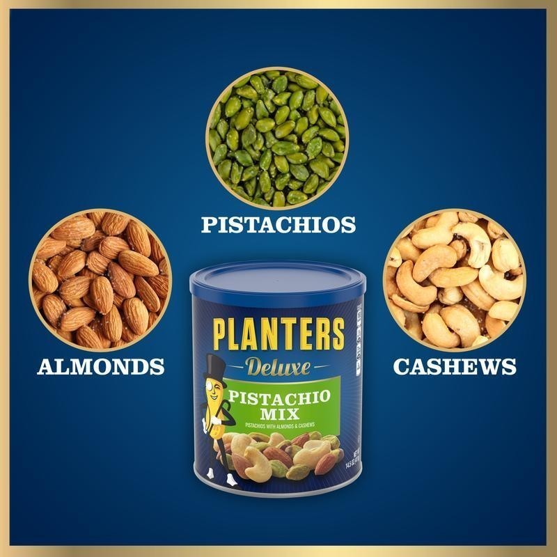 Deluxe Pistachio Nut Mix Almonds Cashews Roasted Sea Salt Snack 14.5 oz New gallery