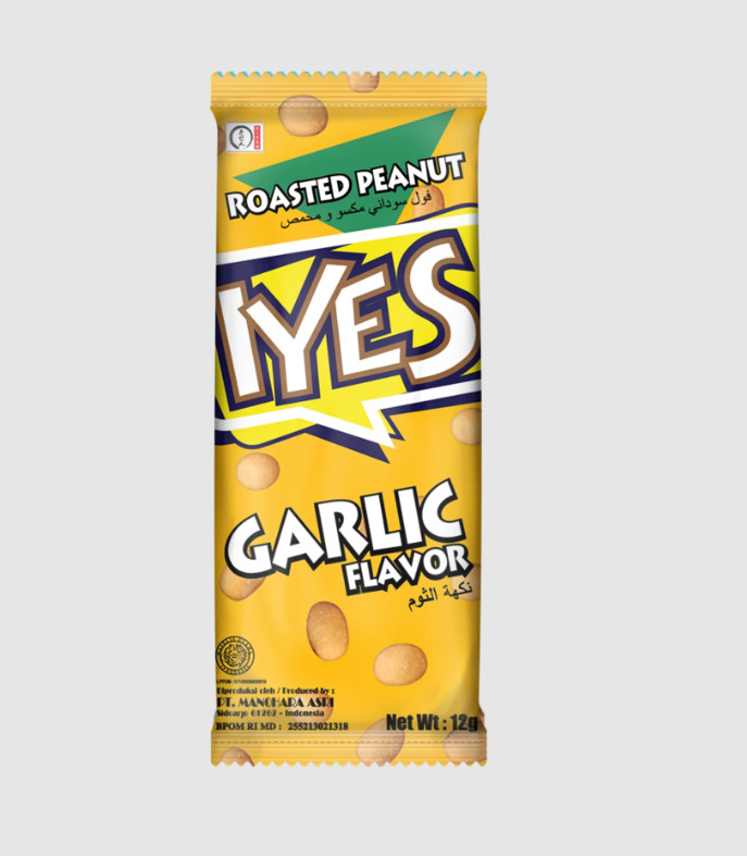 20 Small Pack X Iyes Garlic Flavor Roasted Peanuts, 10 gram / Pack