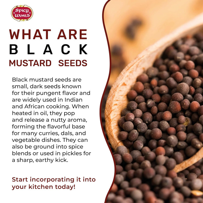 Black Mustard Seeds Whole 4.5 LB Bulk Jar - All Natural, Gluten Free, 100% Pure, gallery