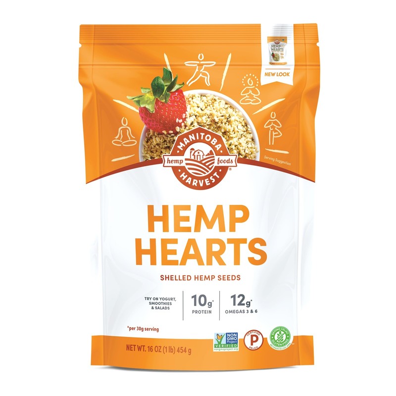 Manitoba Harvest Hemp Hearts, Shelled Hemp Seeds – 16oz – 10g Plant Protein & 12