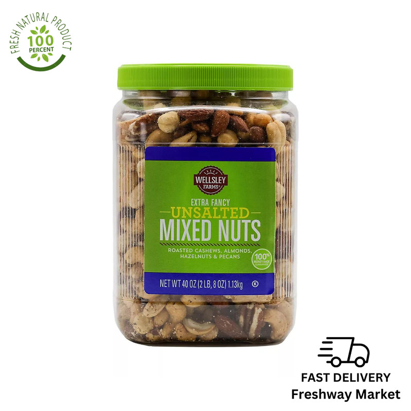 Wellsley Farms Extra Fancy Unsalted Mixed Nuts, 40 oz.