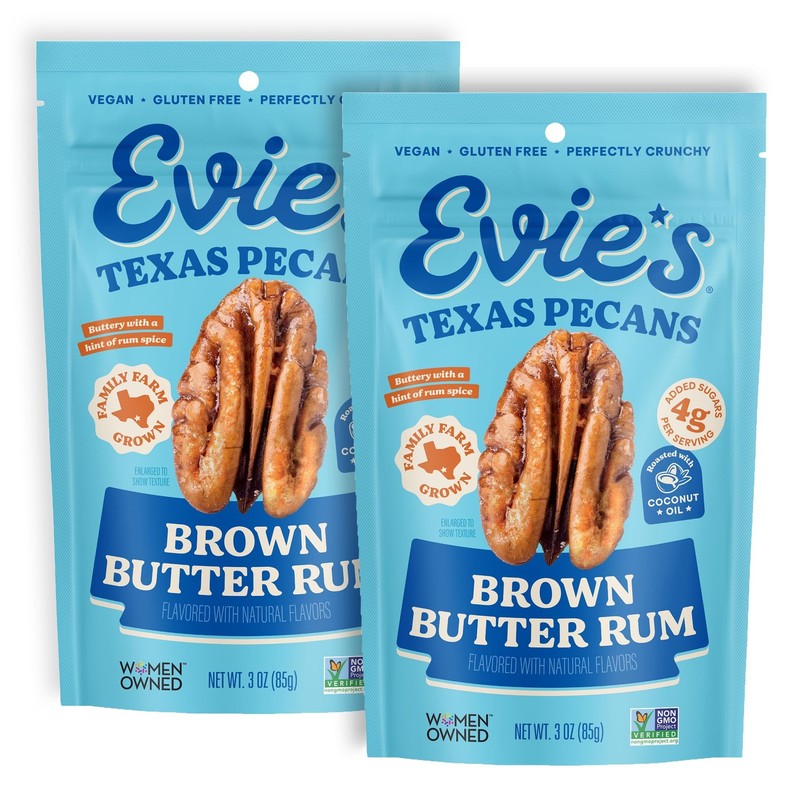 Brown Butter Rum Pecans – Roasted Texas Pecan Snacks – Healthy, Non-GMO, Glut…