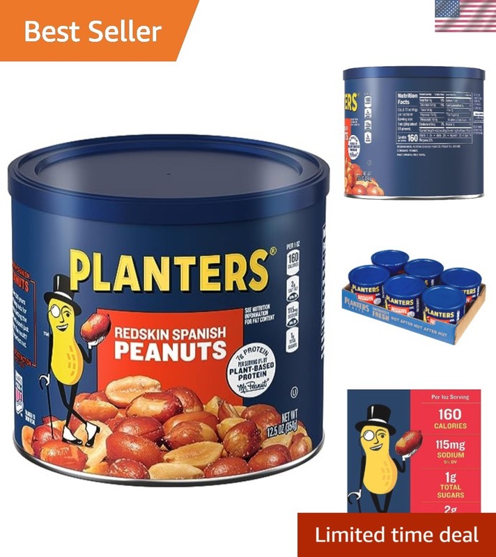 Savory Redskin Peanuts: 6-Pack of 12.5 oz Jars – Perfect Snack for Any Occasion