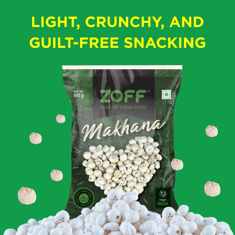 Zoff Phool Makhana 100g | Roasted Fox Nuts | Crunchy Healthy Snack | Natural gallery