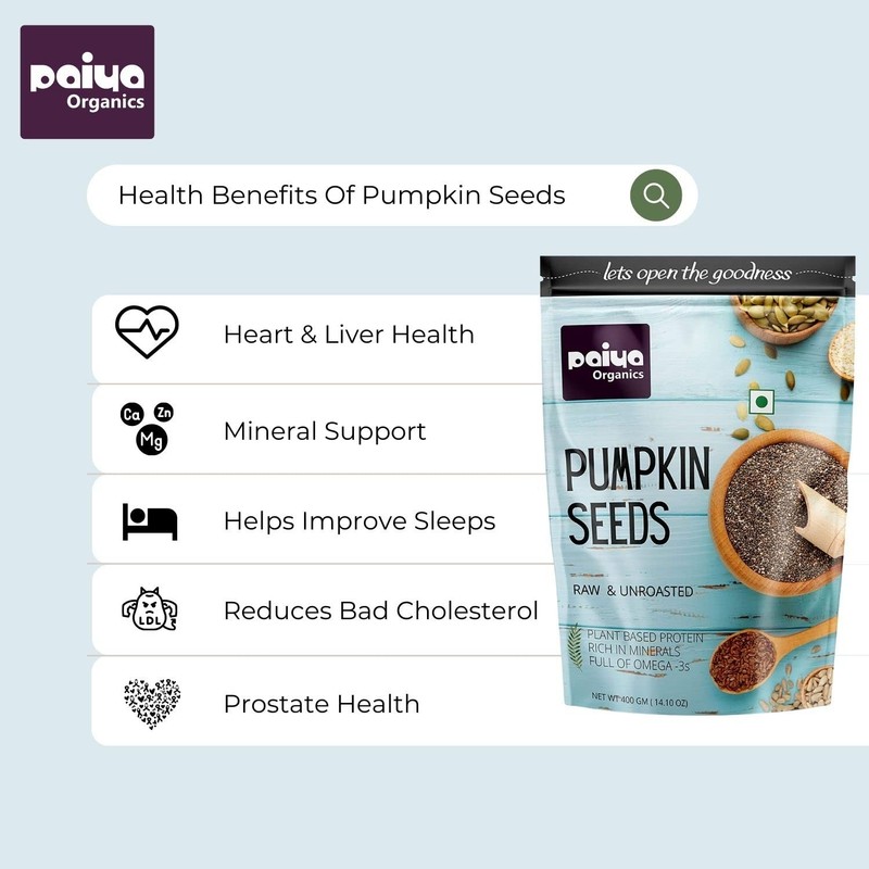 Paiya Organics Pumpkin Seeds 900gm gallery