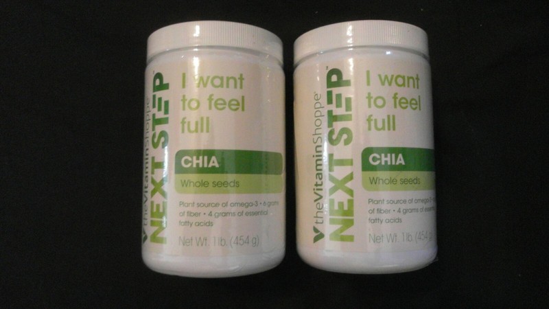 (2) The Vitamin Shoppe Next Step I Want To Feel Full Chia Whole Seeds 1 lb Each