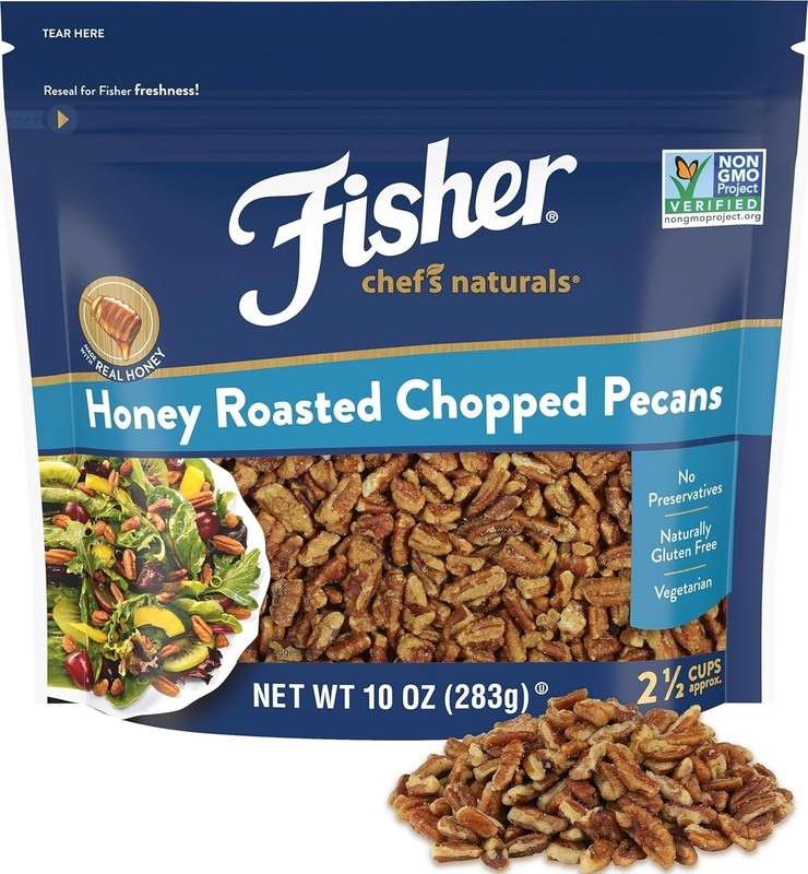 Fisher Honey Roasted Chopped Pecans 10oz Resealable Bag, Sweet and Salted Nut... gallery