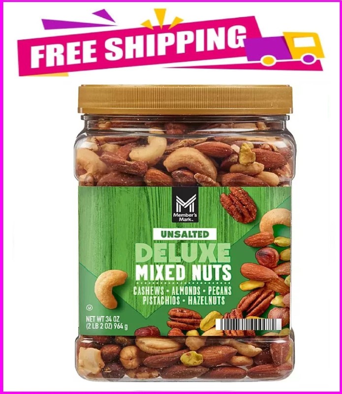 Member’s Mark Unsalted Deluxe Mixed Nuts (34 oz.)