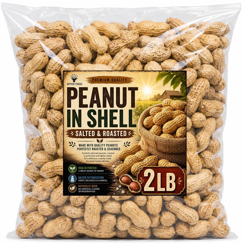 Roasted Unsalted Peanuts 2 LB Bulk Whole Snack Healthy Natural Protein On The Go