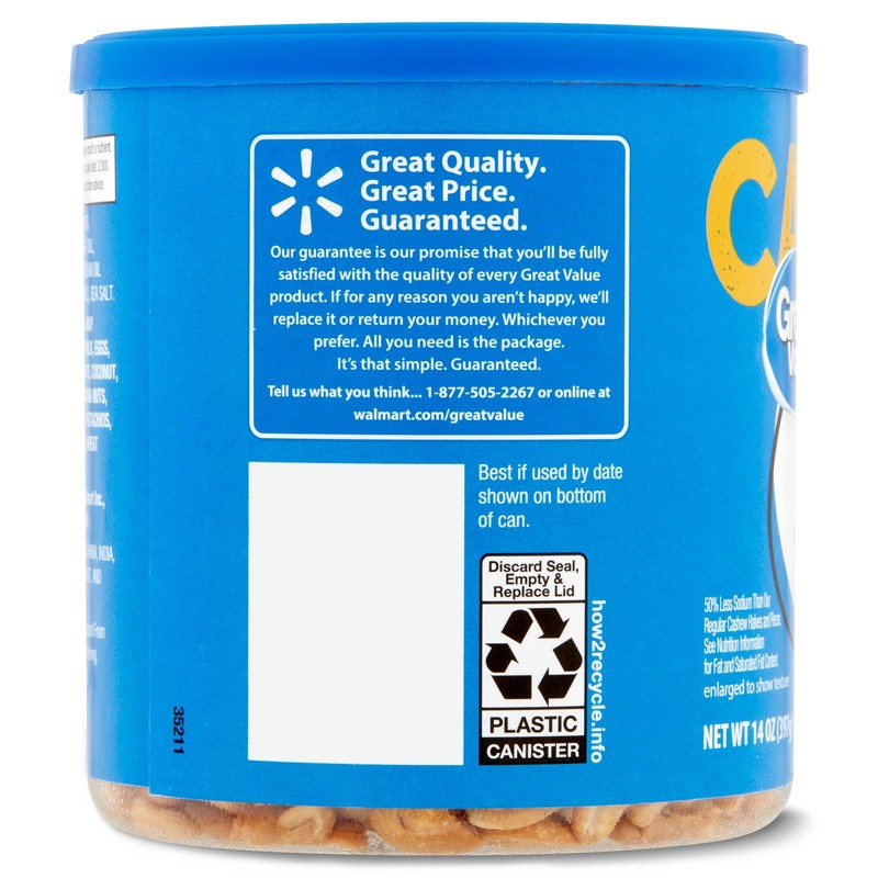 Great Value Lightly Salted Cashew Halves & Pieces, 14 oz gallery