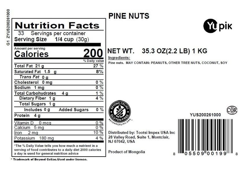 Pine Nuts, 2.2 lb (35.2 oz), Raw, Gluten-Free, Kosher, Raw Nuts, Smooth & Creamy gallery