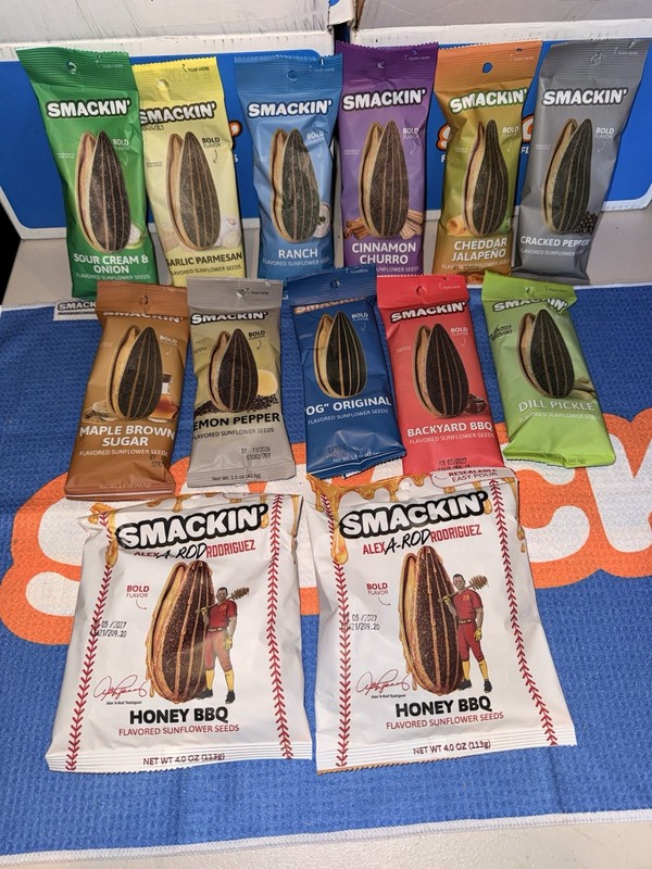 Smackin Sunflower Seeds – Sampler Pack + A-Rod’s Honey BBQ!