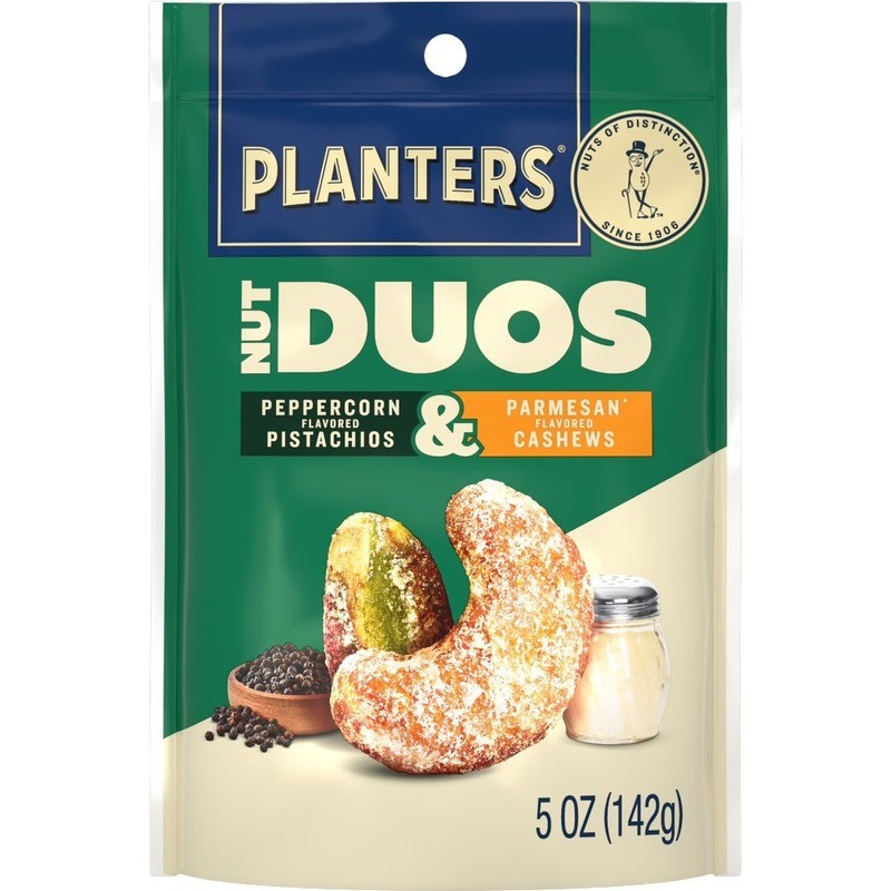 Roasted Peppercorn Pistachio and Parmesan Flavored Cashews 5 oz Resealable Bag