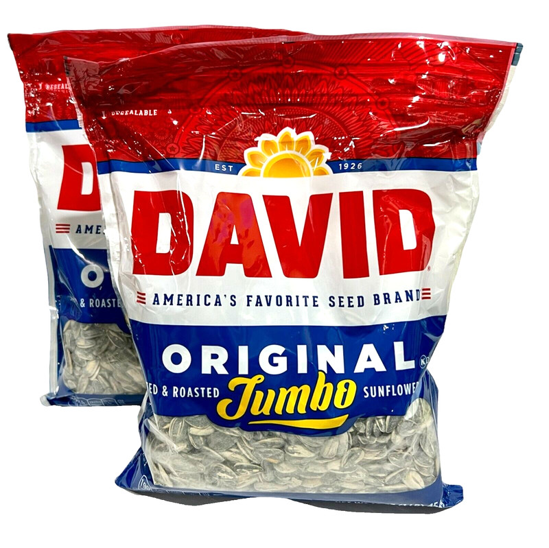 David Jumbo Roasted & Salted Original Sunflower Seeds 16 oz 2 Bags