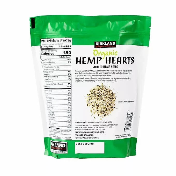2 PACK - Kirkland Signature USDA Organic Hemp Hearts Shelled Seeds, 32 Ounce gallery