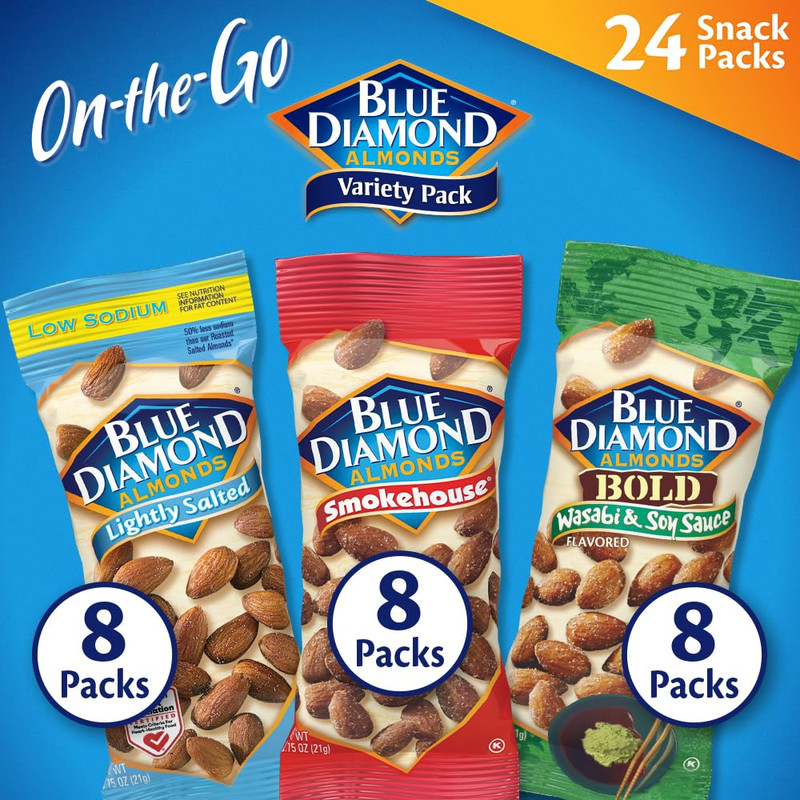 Snack Nut Variety Pack for Kids, Office, School, On-the-go, 0.75 oz Gluten Free
