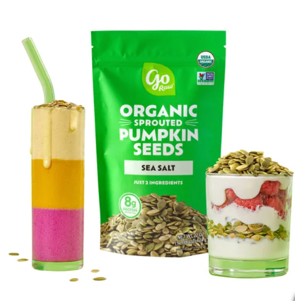 2 Packs Go Raw Organic Sprouted Pumpkin Seeds with Sea Salt 22 oz Each Ex 3/27 gallery