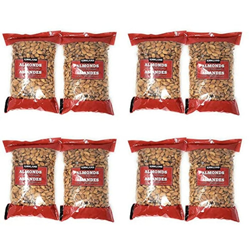 Kirkland Signature Whole Almonds, 2 Pack (3 Pounds) SET OF 4