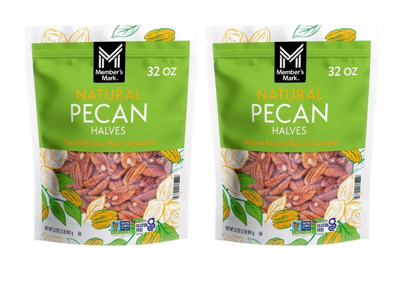 2 PACK – Member’s Mark Natural Pecan Halves 2 lbs(Total 4 lbs).