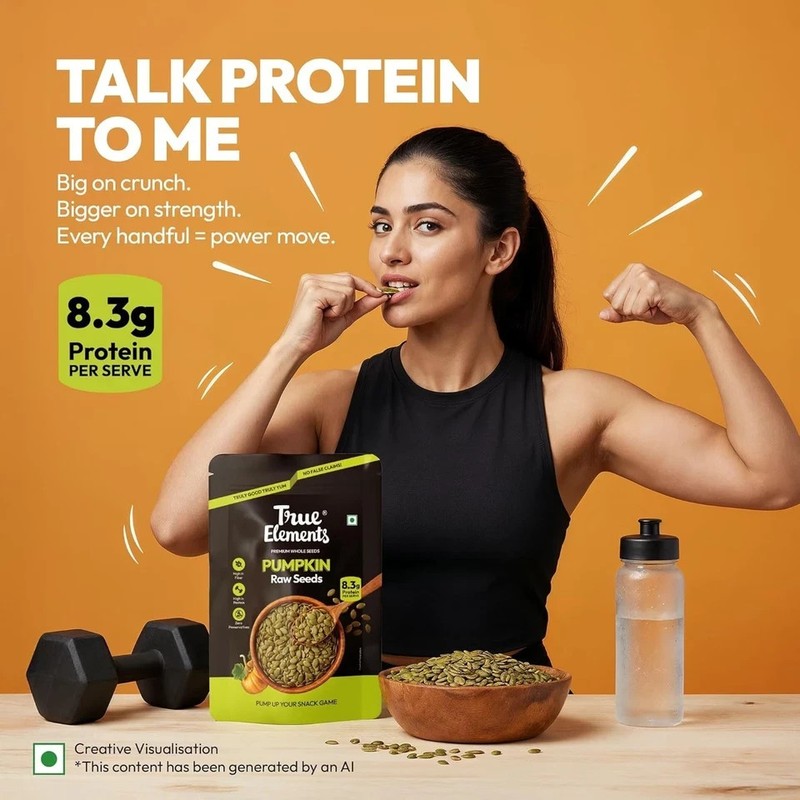 True Elements Pumpkin Seeds 250g 30g Protein per 100g Rich in Zinc & Magnesium gallery