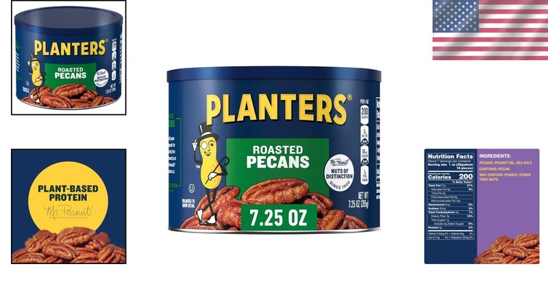 Savory Salted Roasted Pecan Nuts – 7.25 oz Resealable Canister for All Occasions gallery