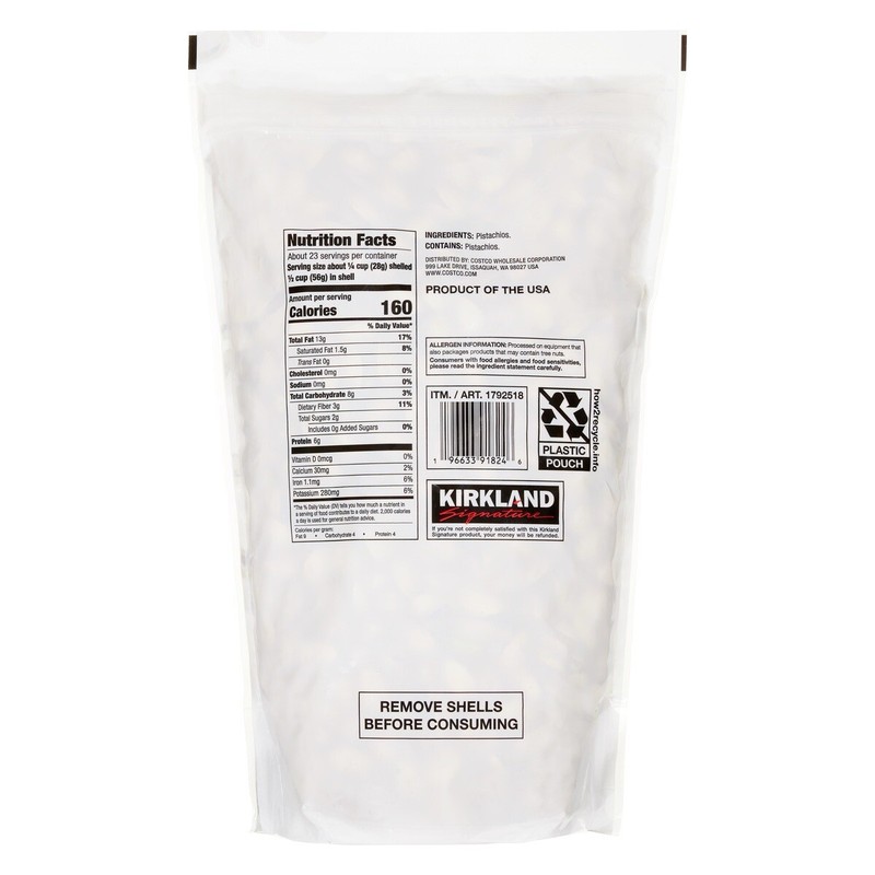 Kirkland Signature Roasted Unsalted US Extra #1 In-Shell Pistachios, 3 Pounds gallery