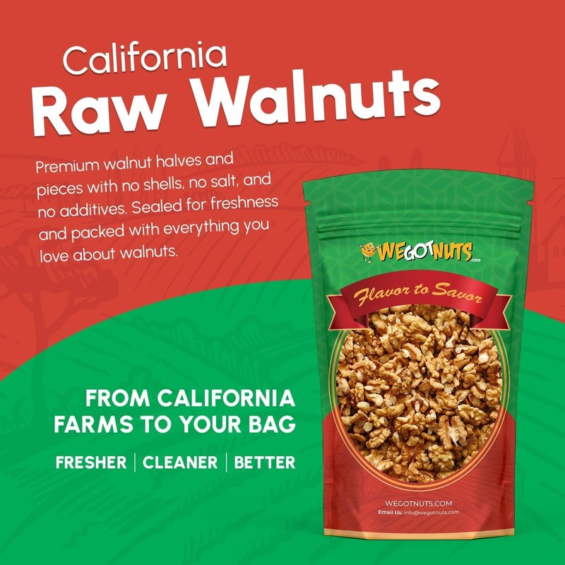 Fresh California Raw Walnuts 4 lbs - Resealable, No Shell, Unsalted, All Natural gallery