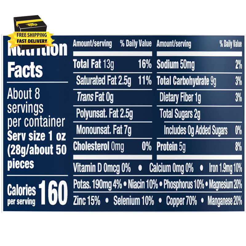 Lightly Salted Cashews, Cashew Halves & Pieces, Plant-Based Protein, 8 Oz Canist gallery