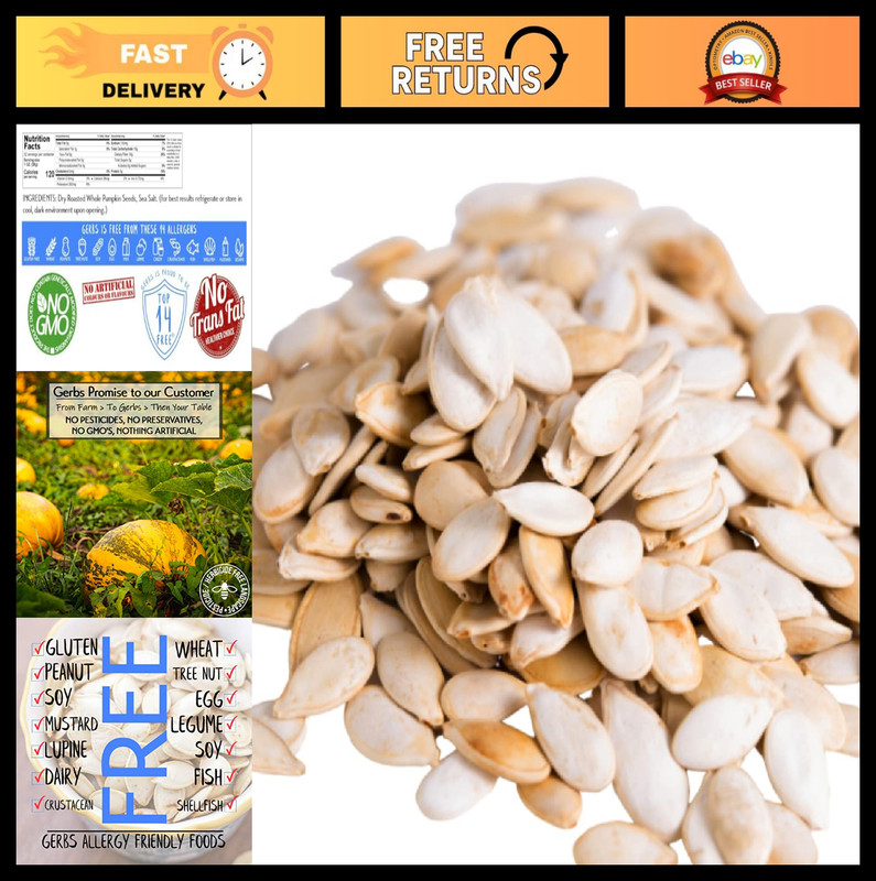 Lightly Sea Salted Pumpkin Seeds in Shell - 2 LBS - Non-GMO, Vegan, Kosher, Alle