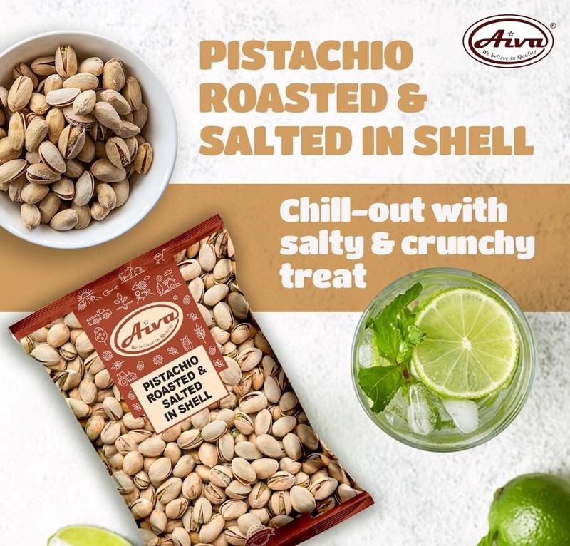 Aiva Pistachio Roasted & Salted In Shell 14 OZ | Crunchy Dry Fruits, Tasty Snack gallery