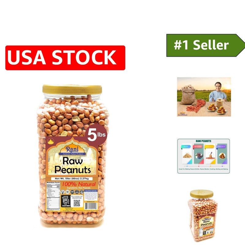 Rani 6lb Raw Peanuts in PET Jar | Perfect for Cooking, Baking & Snacking