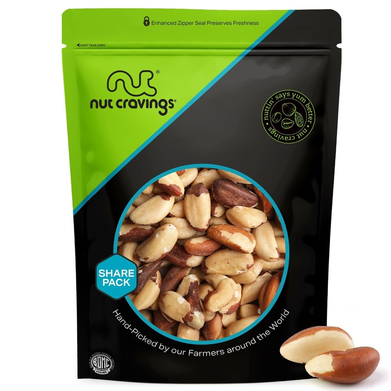 Raw Brazil Nuts, Unsalted, Whole (16oz) - Bulk Healthy Snack in Resealable Bag gallery