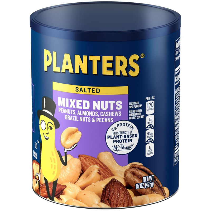 Planters Mixed Nuts, Less Than 50% Peanuts, 15 oz Canister, Assorted Variety gallery