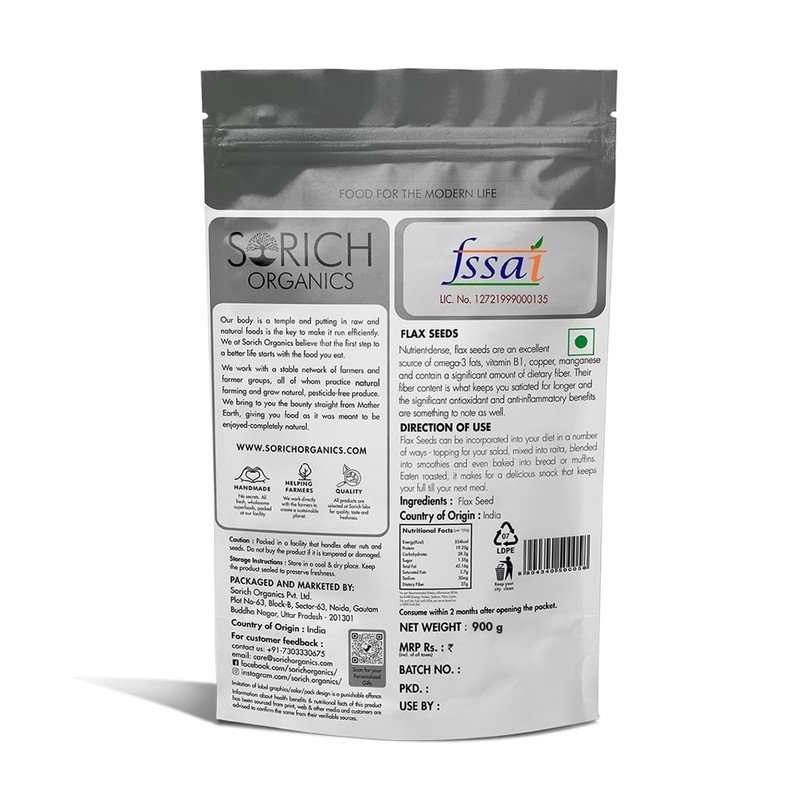 Sorich Organics Flax Seeds 900g | Alsi Seeds, Hair Growth, Raw & Nutrient-Rich gallery