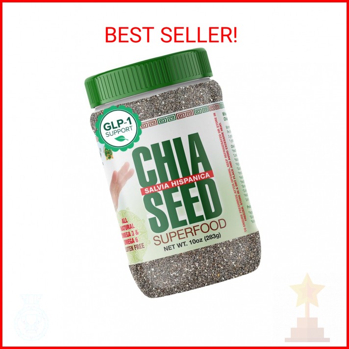 Sanar Naturals Chia Seeds, 10 oz | High Fiber, Omega 3, Plant Based Protein, Raw