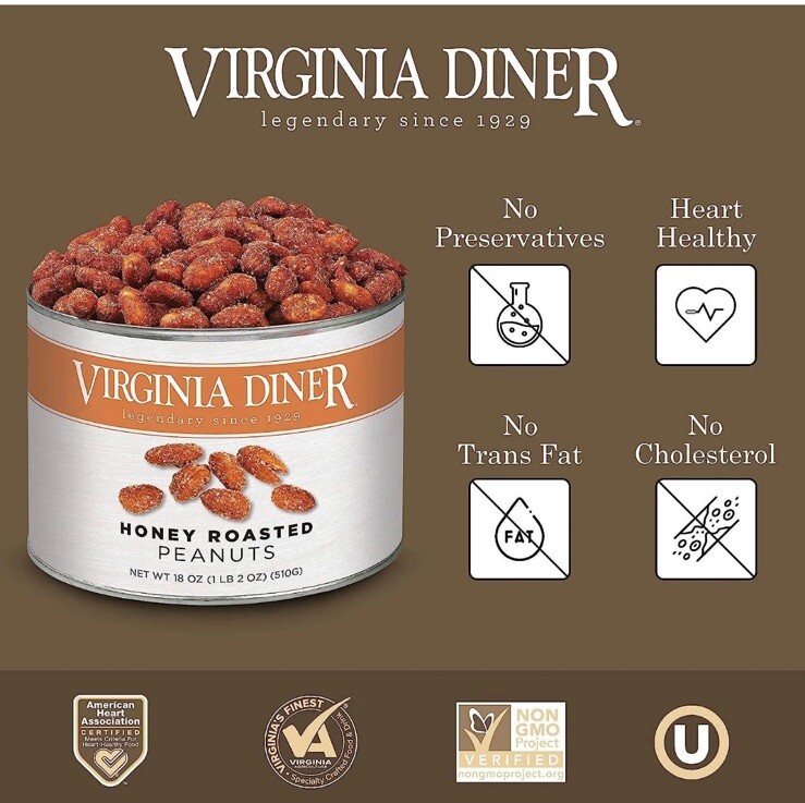 Gourmet Extra Large Honey Roasted Virginia Peanuts, 18 Ounce Tin gallery
