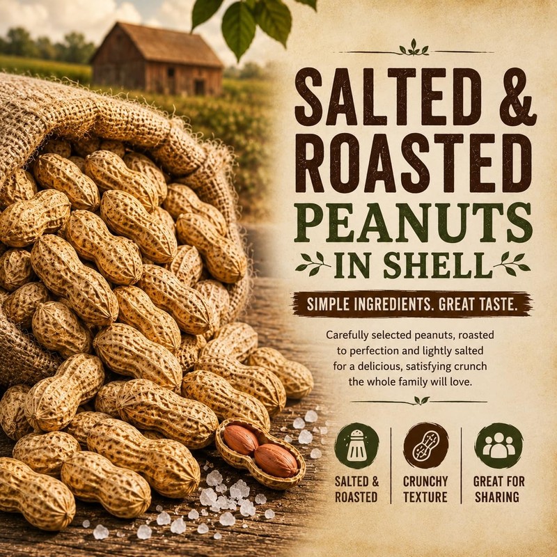 Roasted Unsalted Peanuts 2 LB Bulk Whole Snack Healthy Natural Protein On The Go gallery