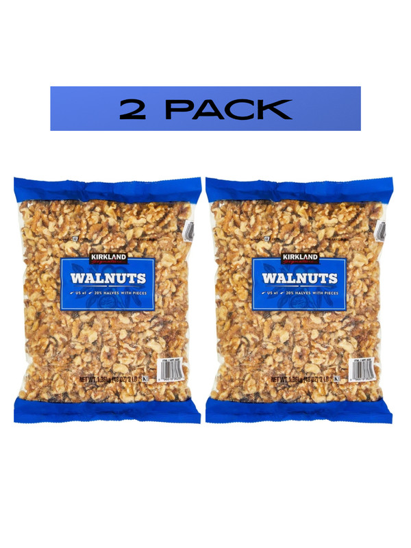 2 Pack Kirkland Signature US #1 Grade Walnuts – 48oz each, Total 6 lbs