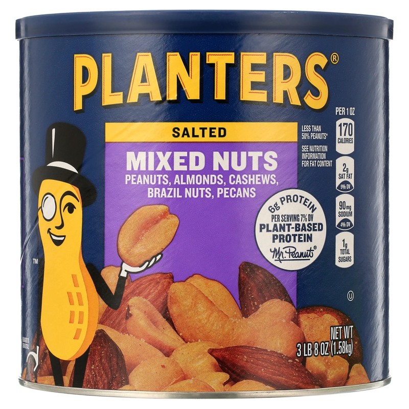 56 oz Salted Mixed Nuts Canister Planters